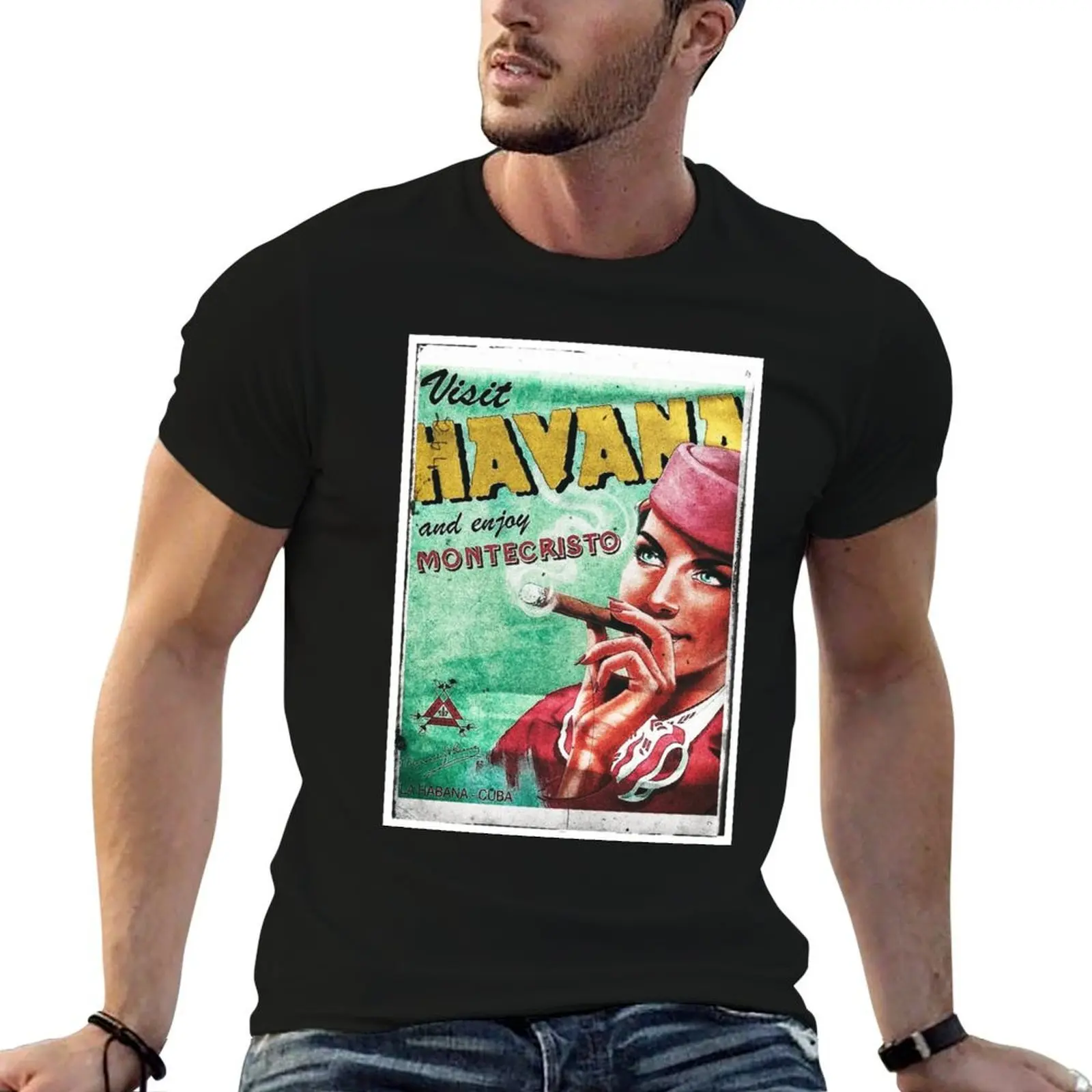 MONTE CRISTO Cuban cigar Poster T-Shirt plus size tops Clothing designer t shirt men