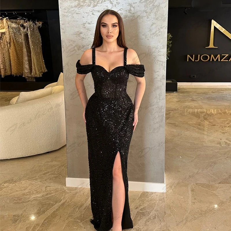 Robe de Soirée Longue en Satin pour Femme, Tenue Élégante, Sexy, à Manches Courtes, Fente Haute, Style Sirène, pour Bal de Promo, Quelle que soit la Collection 2024