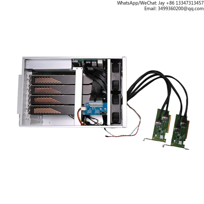 

Factory High-Bandwidth 4-GPU External Graphics Enclosure SFF8654 Interfaces Pcie 4.0x16 SFF8654-8i Cooling System 2000w Supply
