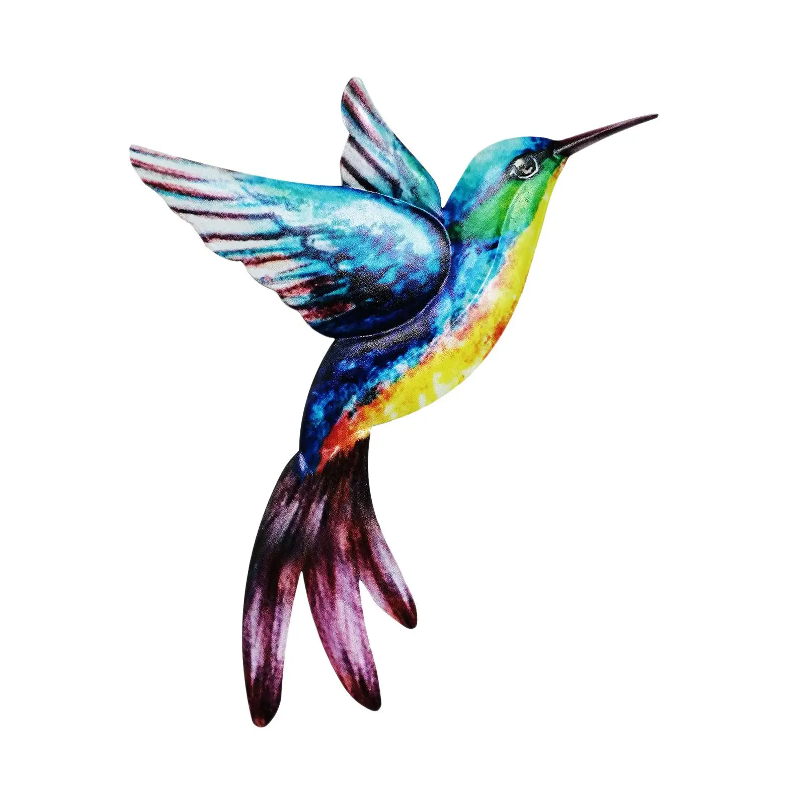 Iron Hummingbird Wall Decor Bird Wall Art Sculpture Hanging Wall Sculpture Hanging Ornament for Fence Garden Outdoor