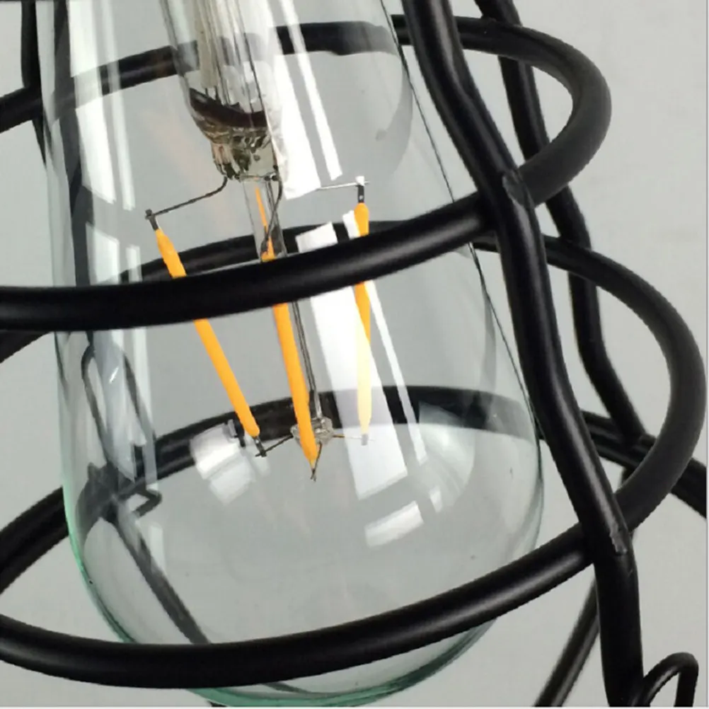 Retro Industrial Pendant Lamp Black Metal Hanging Light for Bedroom Living Room Cafe Hotel Library Loft Saving Eye