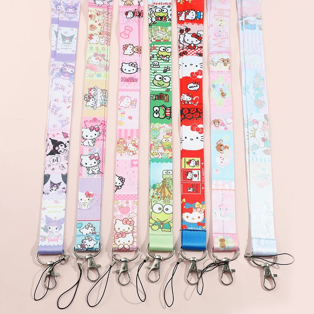 Sanrio Hello Kitty Cinnamoroll Melody Lanyard for Keys ID Card Gym Badge Holder Neck Strap Hang Rope Lariat for Mobile Iphone