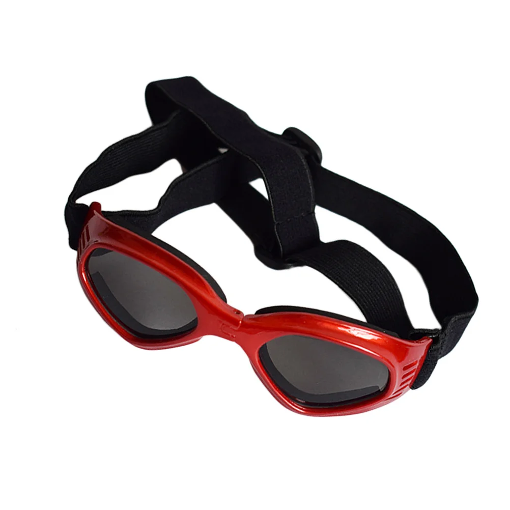 

Red Triangle Dog Sunglasses Pet Goggles Uv Wind Water Debris Fog Protection Adjustable Straps Cool Design Eyewear