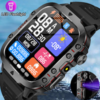 New For Huawei Xiaomi Military GPS Smartwatch Flashlight Fitness Waterproof Outdoor Sport Tracker Bluetooth Call Smart Watch Men