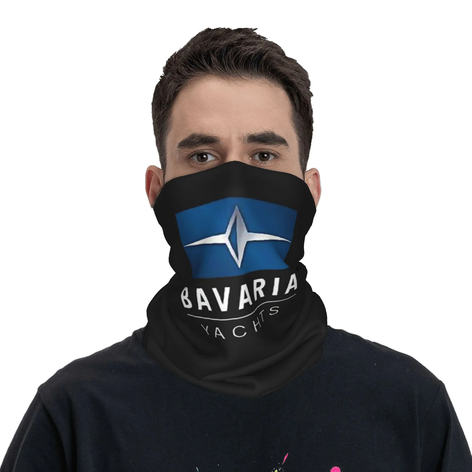 Bavaria Yachts Blue Silver Logo Bandana Neck Cover Printed Face Scarf Multi-use Balaclava Running Unisex Adult Breathable