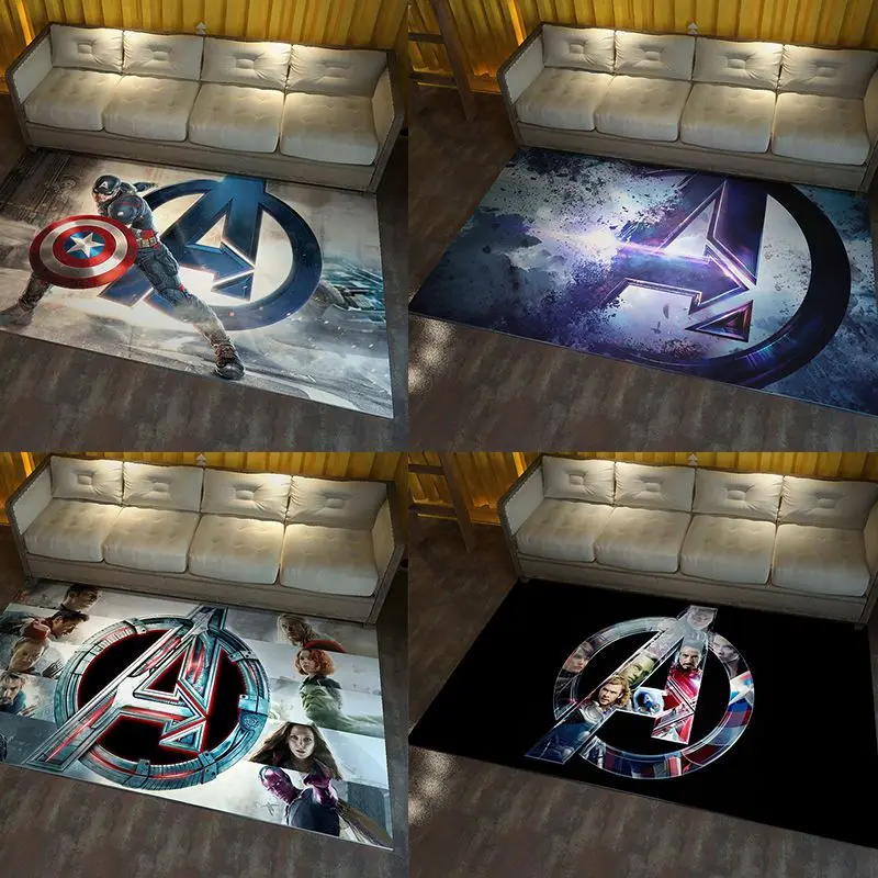 Marvel Superhero Iron Man Home Decoration Rug Cool Captain America Living Room Kitchen Anti Slip Mat Bedroom Creative Carpet