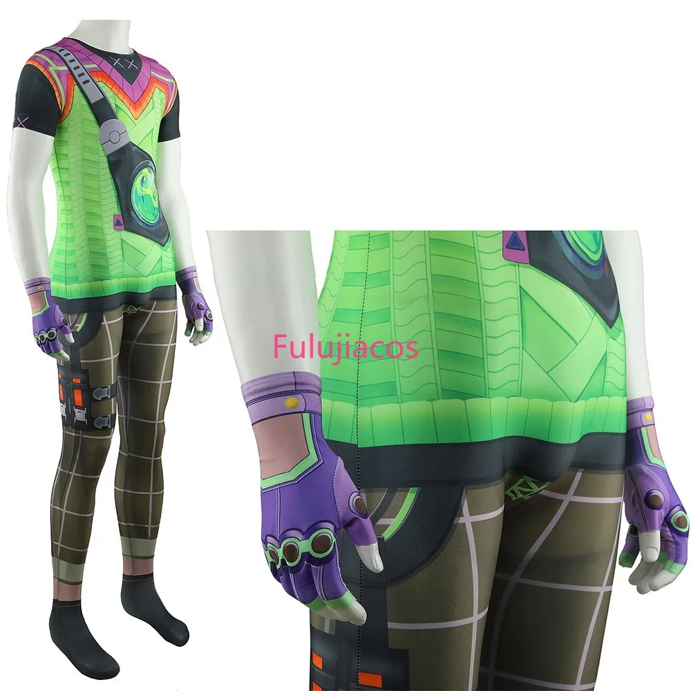 Fulujiacos Gekko Agent คอสเพลย์เครื่องแต่งกายชายเสื้อกั๊กเสื้อยืดกางเกงชุดเต็มชุด