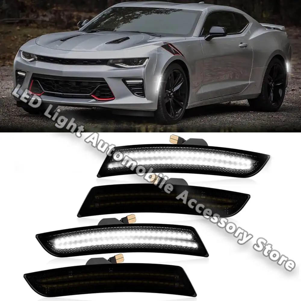 

4Pcs/set For Chevrolet Camaro LS LT SS ZL1 Front Rear LED Side Marker Light Lamps Replace OE 23169181 23169182 20896549 20896550
