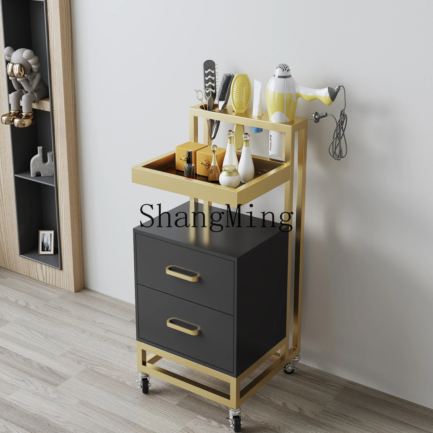 FGpremium delicate installation-free barber shop special tool cart for hair cutting floor-to-ceiling drawer cabinet cart