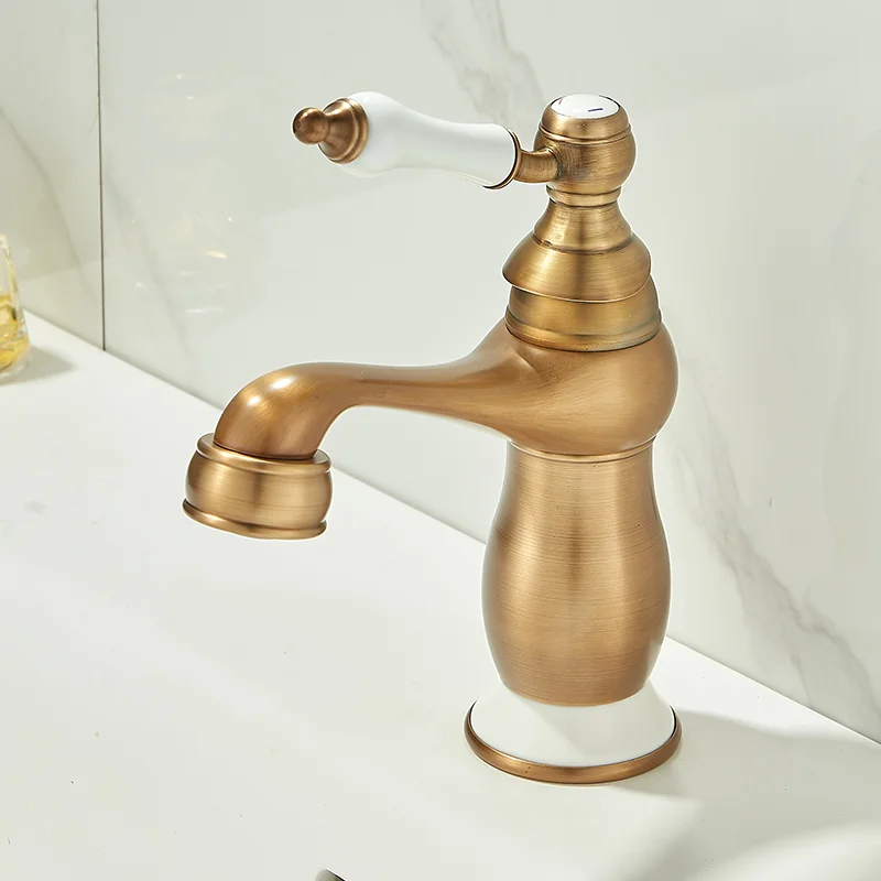 Becola Matte Yellow Chrome Plated Bathroom Countertop With Single Handle Faucet Modern Design, Sturdy And Durable