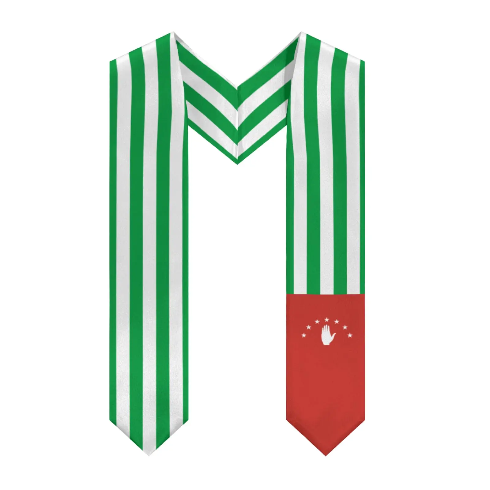 

2025 Republic of Abkhazia Flag V-neck Graduation Stole Shawl Sash Honor For Study Aboard International Students