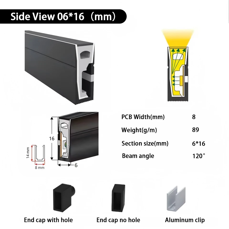 IP67 wasserdichte LED-Neon-Silikon-Lichtröhre, geeignet für 5 mm, 8 mm, 10 mm, 12 mm PCB WS2812B WS2811 5050 RGB-Lichtleiste