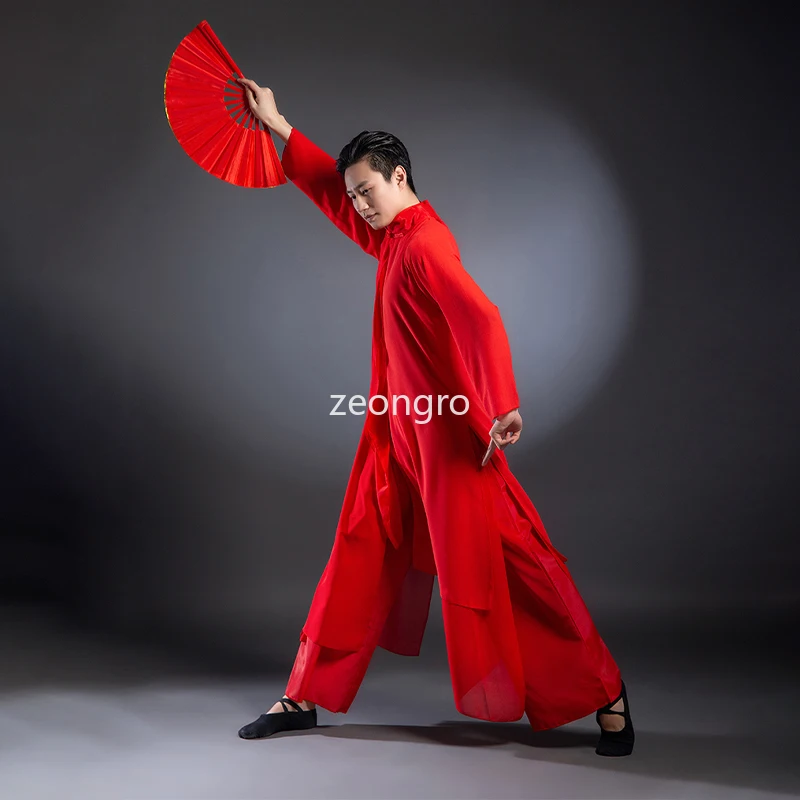 Vestuário chinês tradicional para Unisex, Chiffon Kung Fu Suit, Desgaste da Dança Clássica, Wushu Performance, Artes Marciais Show Costume, TaiChi Kung Fu