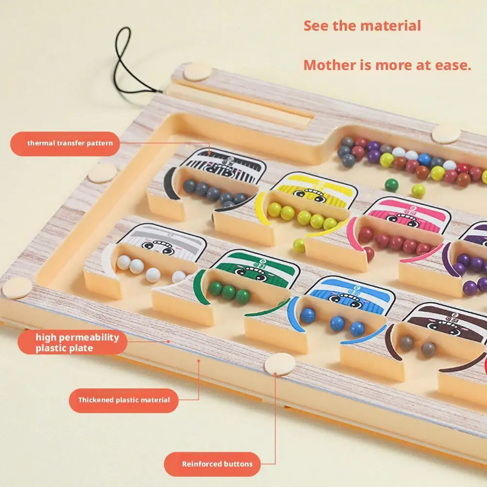 2 in 1 Magnetic Color Sorting Maze & Drawing Board Toddler Toys Number Matching Learning Counting Toys