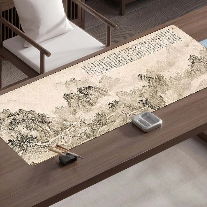 Oversized chinese style calligraphy mat wrist protecting felt pad waterproof thickened desk keyboard mat new chinese tea tray ma
