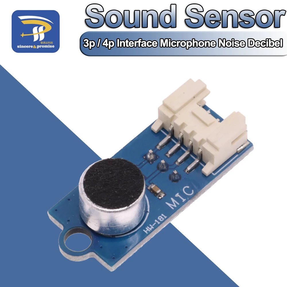 Microphone Noise Decibel Sound Sensor Measurement DC 5V 3p / 4p Interface for Arduino Mic Power Module