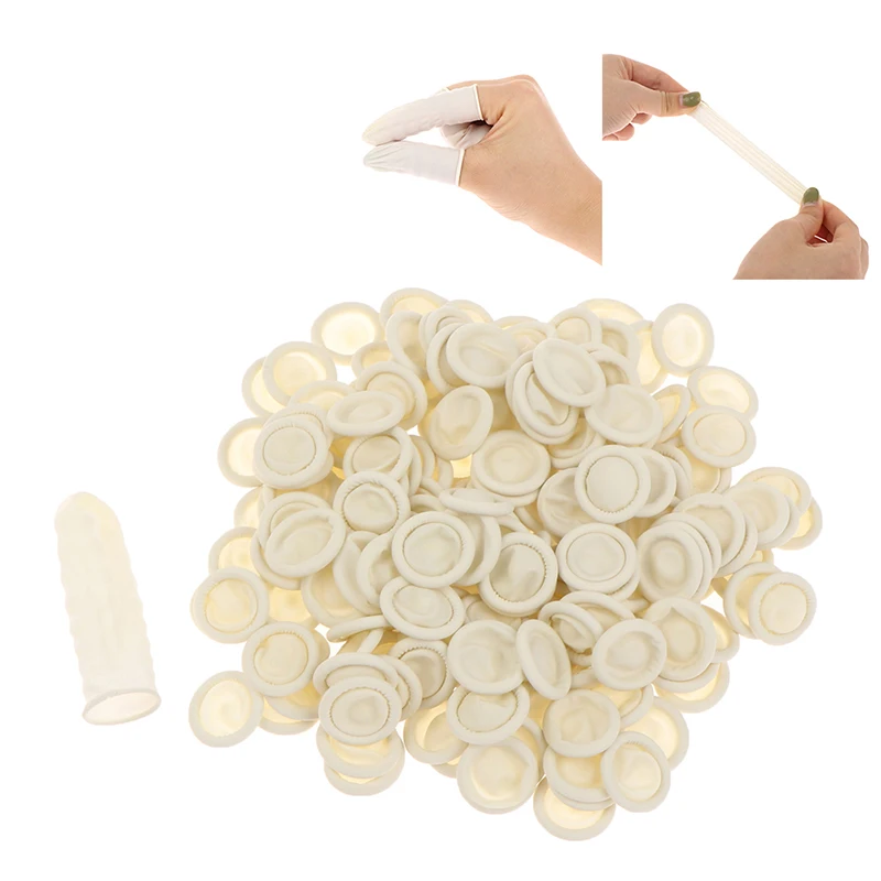 

100/200/300pcs Latex Finger Gloves Manicure Tools Nail Salon Equipment Nail Practice Hand Protector Cots Wholesale Accesorios