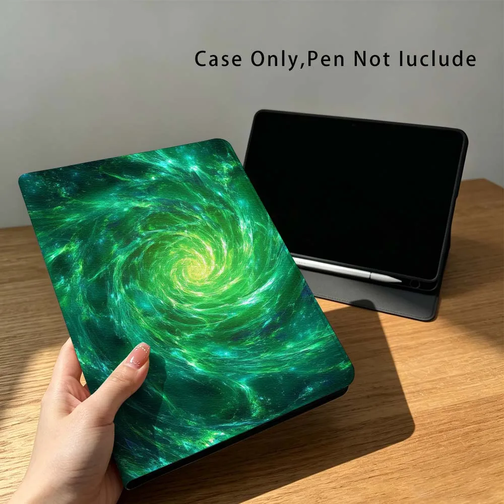 Green swirl pattern Fashion For Xiaomi Poco Redmi Pad 8 2 4 5 6 6S 7 7S SE Pro 14 11 11.2 12.1 12.5 Inch Tablet Case