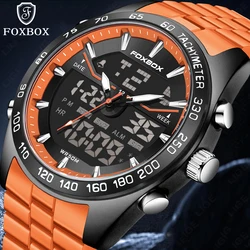 New FOXBOX Fashion Military Watches for Men Luxury Original Sports Chronograph Watch ​Waterproof Quartz WristWatch Clock Gift