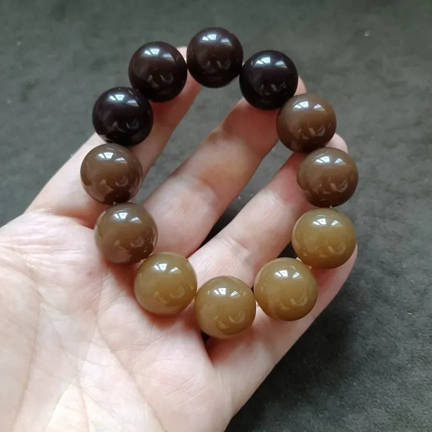 

Agate gradient sugar color outside Montana material men's natural bracelet men's bracelet men rope beads size 18MM