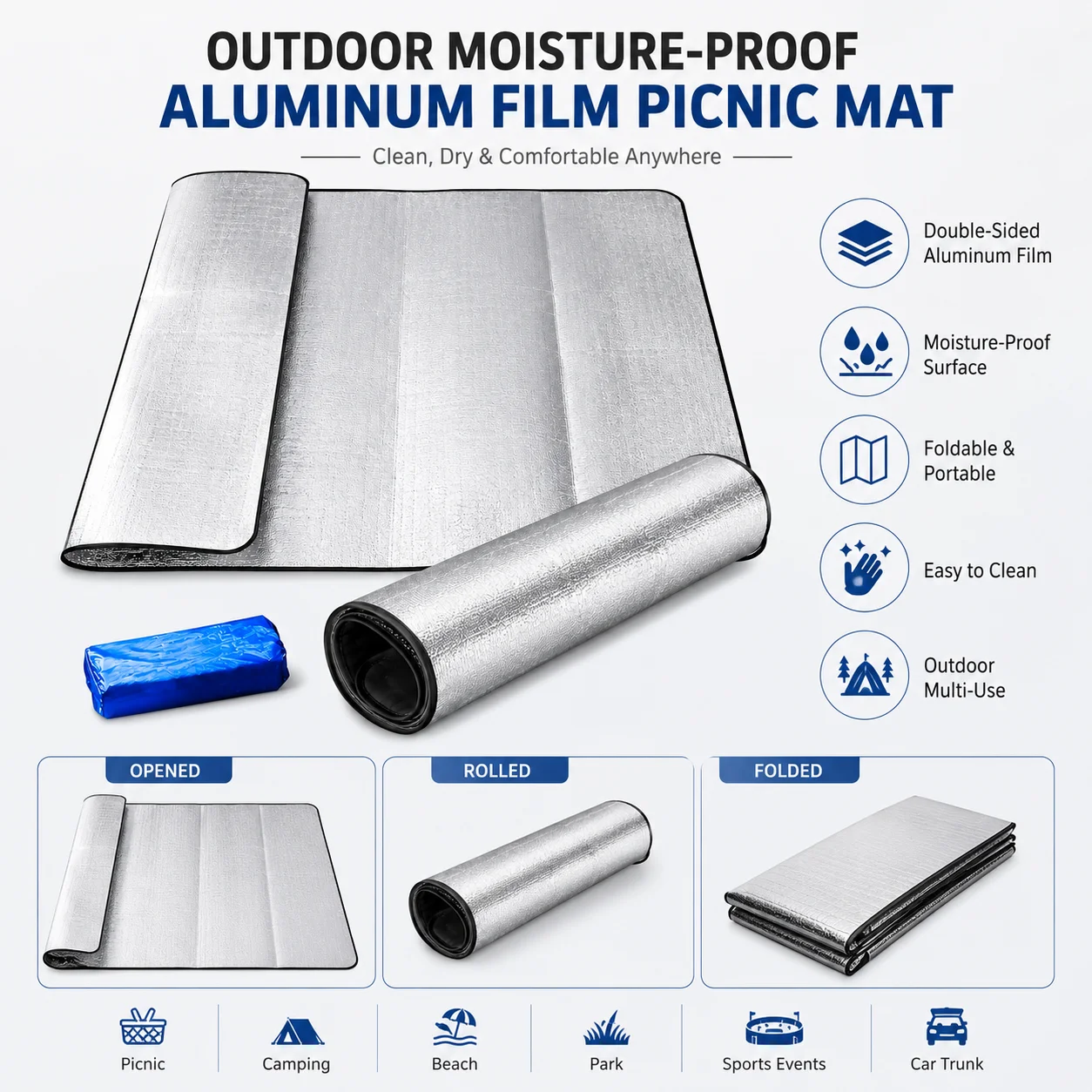 Waterproof Picnic Mat, Double- - Outdoor Camping Mattress ulasan dan harga