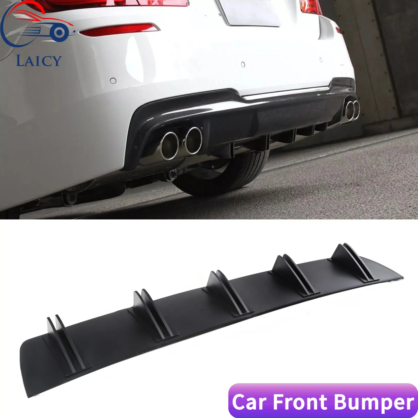 

LAICY для M-itsubishi Lancer 08-17, задний диффузор автомобиля, плавники акулы, бампер, сплиттер, спойлер для подбородка, черный шунт, задний бампер, губа