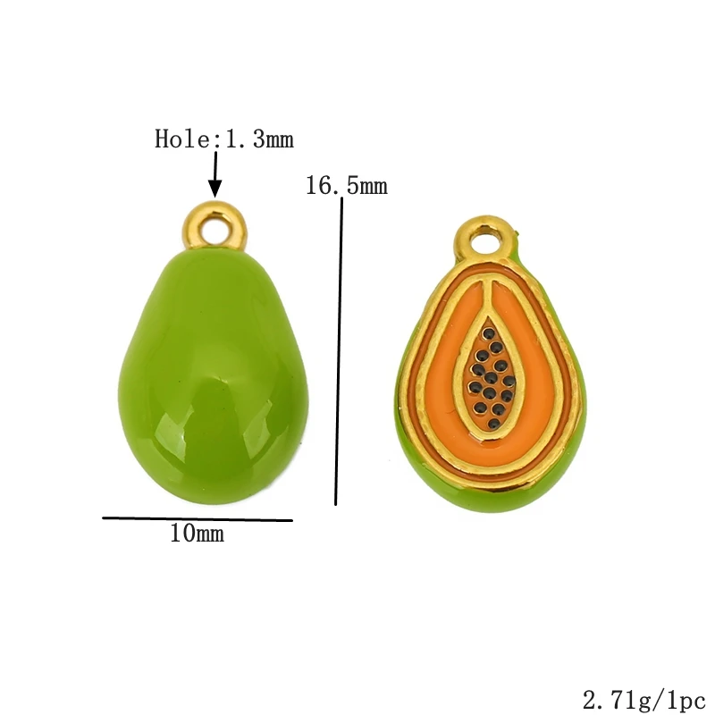 3pcs Stainless Steel Enamel Flower Eggplant Banana Fruit Series Charm Pendants for DIY Necklace Earrings Jewelry Making Supplies