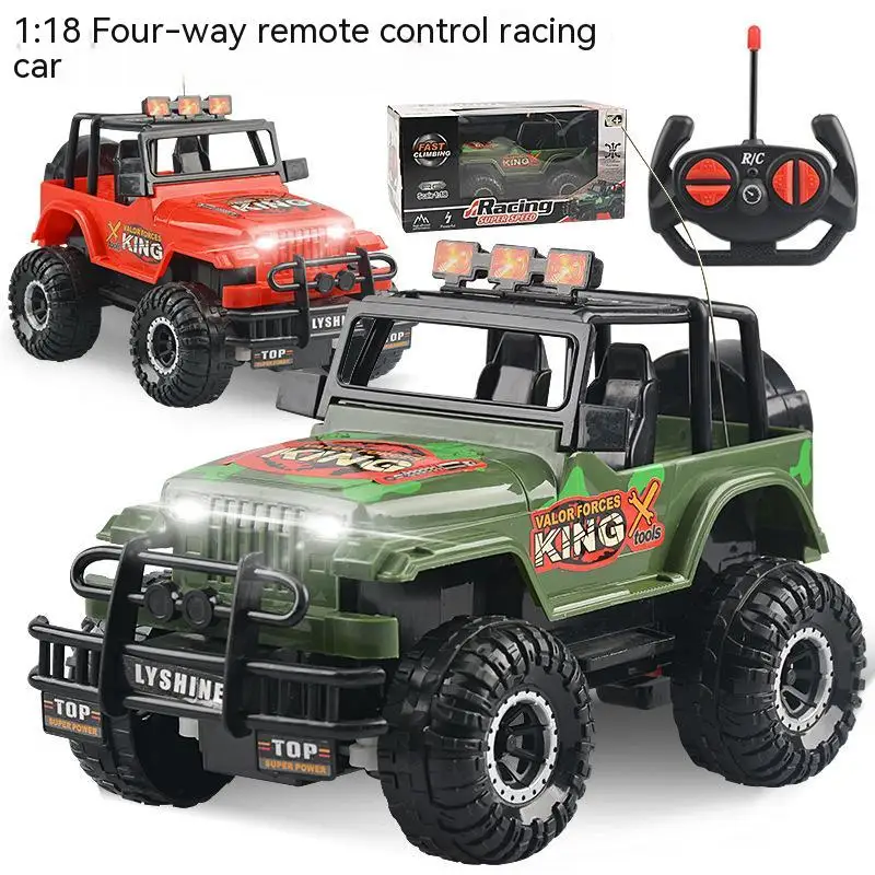 Wireless Remote Control Car 1:18 Four-way Light High-speed Off-road Vehicle Boy Electric Toy Children's Car Model Birthday Gift