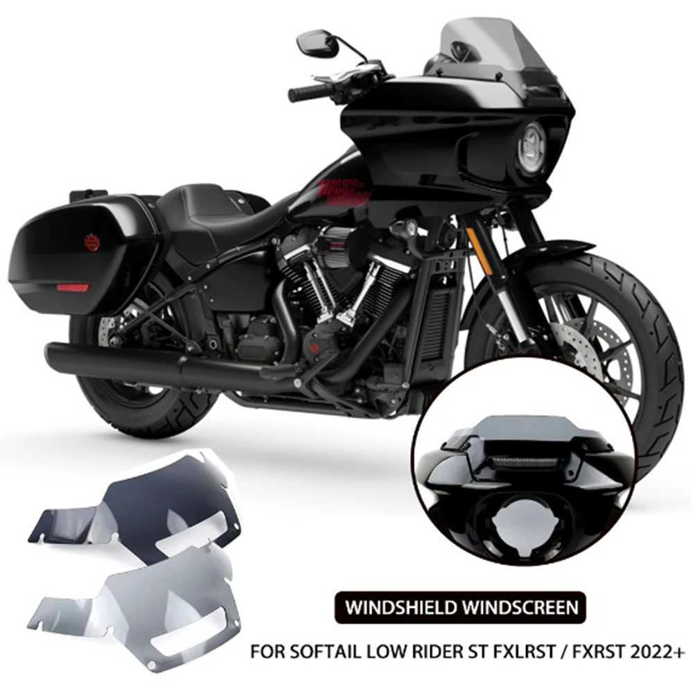 For Harley Softail Low Rider ST FXLRST 2022-2026 New Windshield Black Includes Smoked Windshield Panels Motorcycle Accessories ﻿