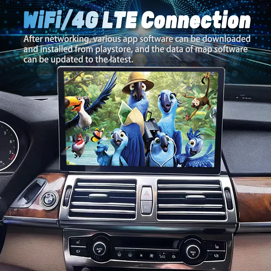 Lecteur vidéo sans fil pour BMW, CarPlay, CarRadio, Navigation GPS, Limitation, Android 14, AirPlay, Road Top, BMW X5, E70, X6, E71, CCC, CIC, 13.3 pouces