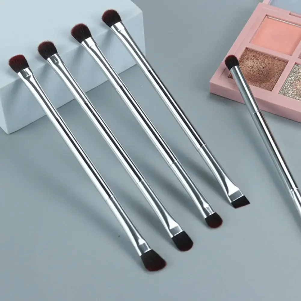 1Pcs Multi-functional Doubled Ended Eyeshadow Eye Shadow Makeup Cosmetic Brush Tool Silver Handle Eye Shadow Makeup Brush Tools