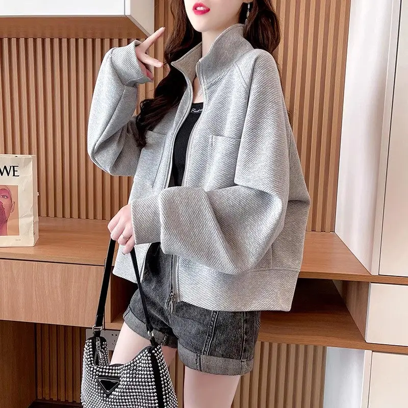 

Women's Cardigan Hoodie 2025 Autumn Loose Fit Thin Jacket Fashion Outerwear Top G826