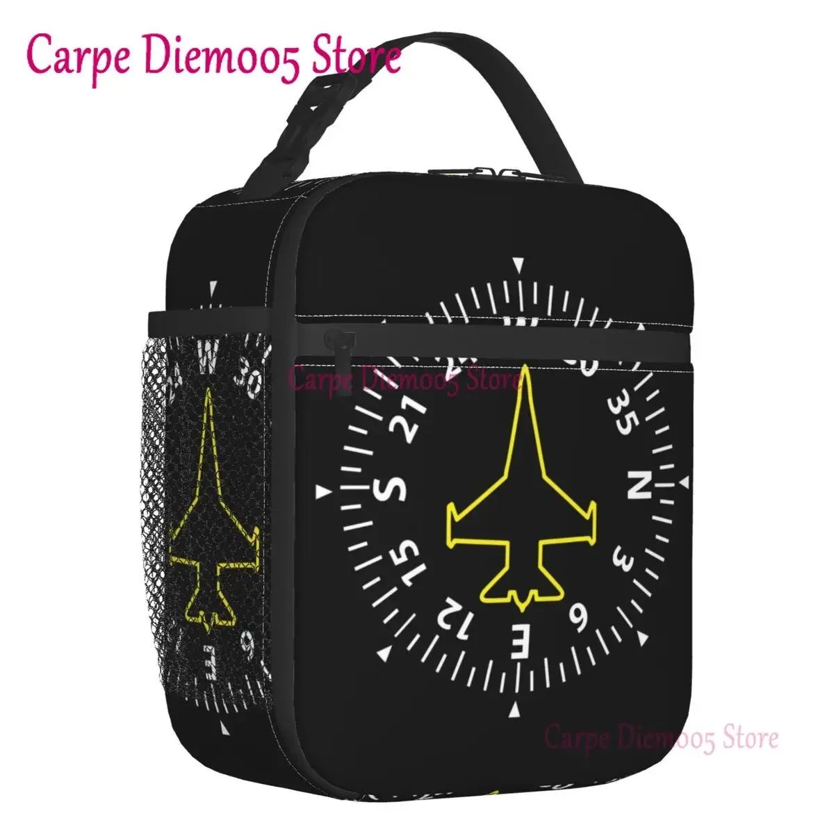 Pilot Captain Stripes Insulated Lunch Bags for Women Aviation Airplane Aviator Portable Thermal Cooler Food Lunch Box School