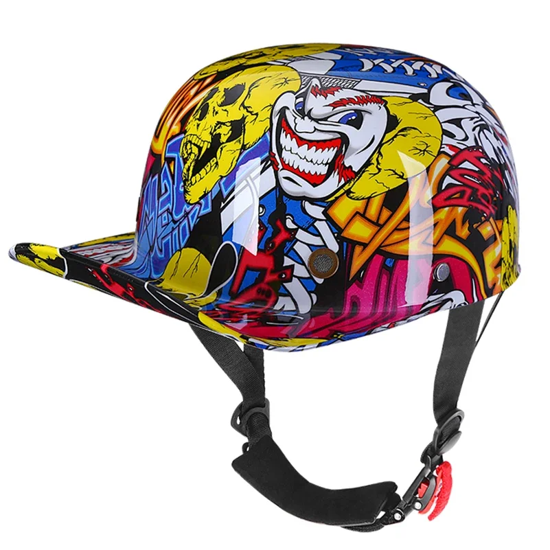 2023 kask z jadem motocyklowym Retro czapka z daszkiem motocyklowa czapka z daszkiem akcesoria Vitange kaczka w kropki Casco Moto motocykl