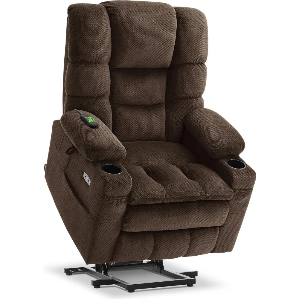 

Dual Motor Power Lift Recliner Chair with Massage and Dual Heating, Adjustable Headrest for Big and Tall Elderly People