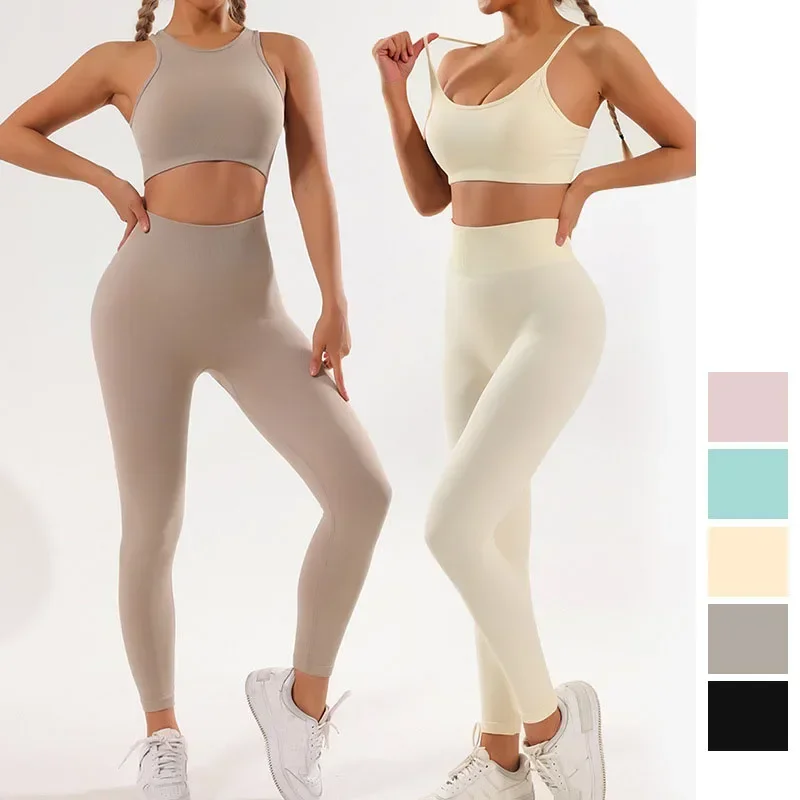 Pantalones de Yoga de secado rápido sin costuras para mujer, pantalones deportivos de cintura alta y levantamiento de cadera, Fitness y Fitness