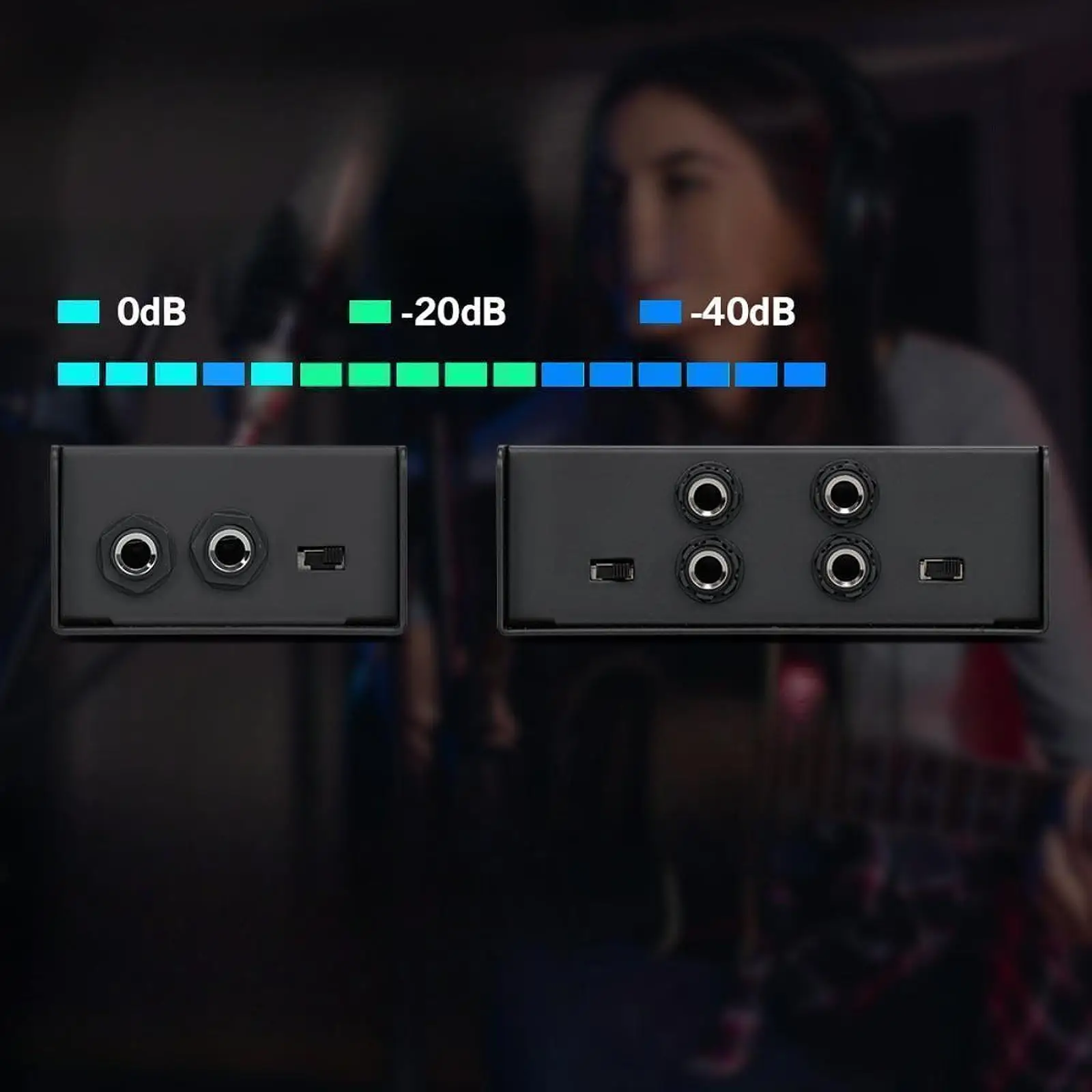

Professional Passive Guitar Direct Case Audio Box Bass Studio Live Di Box w/ Attenuation Pad for Musicians Audio Engineers