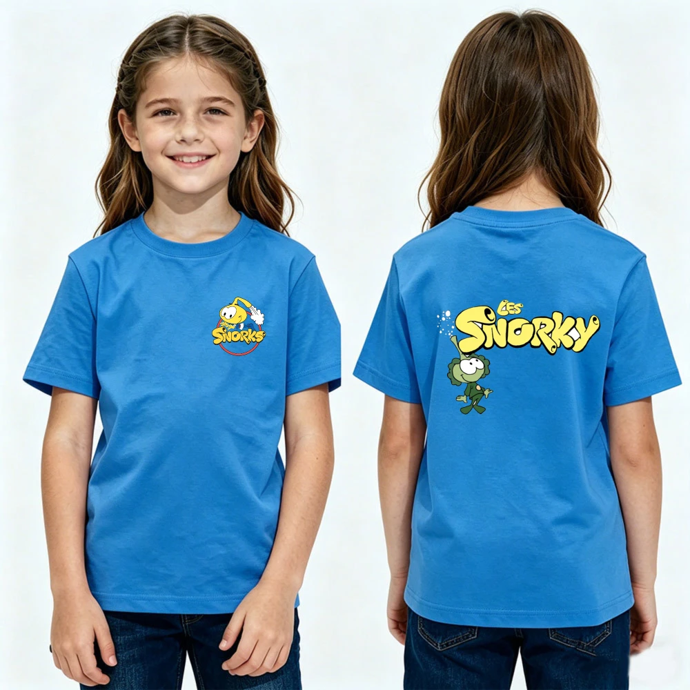 Snorks Cartoon Graphic Children TShirt Kids Summer Cotton Short Sleeve Cute Snorks Lover Gift Shirt Boys and Girls Casual Tshirt