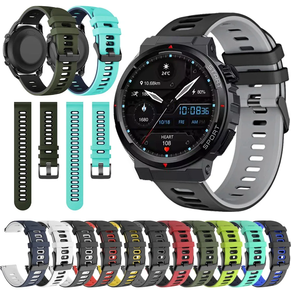 

Sports Rubber Strap for Zeblaze Ares 3 Plus Swim Silicone Soft Watchband 22mm for Ares 3 Plus Belt Replacement Accessorie