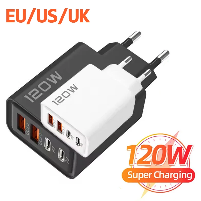 120W USB Type C Charger Mobile Phone Fast Charger Adapter Fo