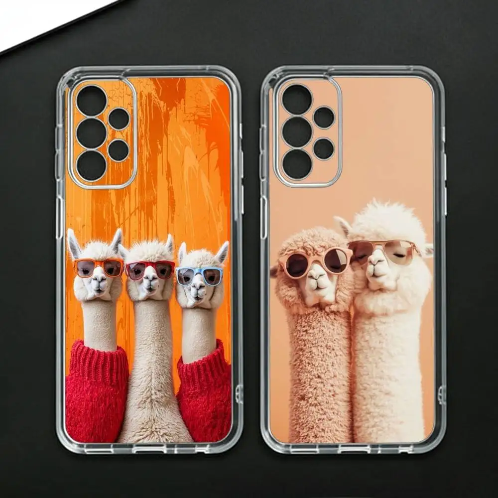 Animals A-Alpaca Funny  Phone Case For Samsung Galaxy A71,A70,A52,A51,A40,A30 Transparent Cover
