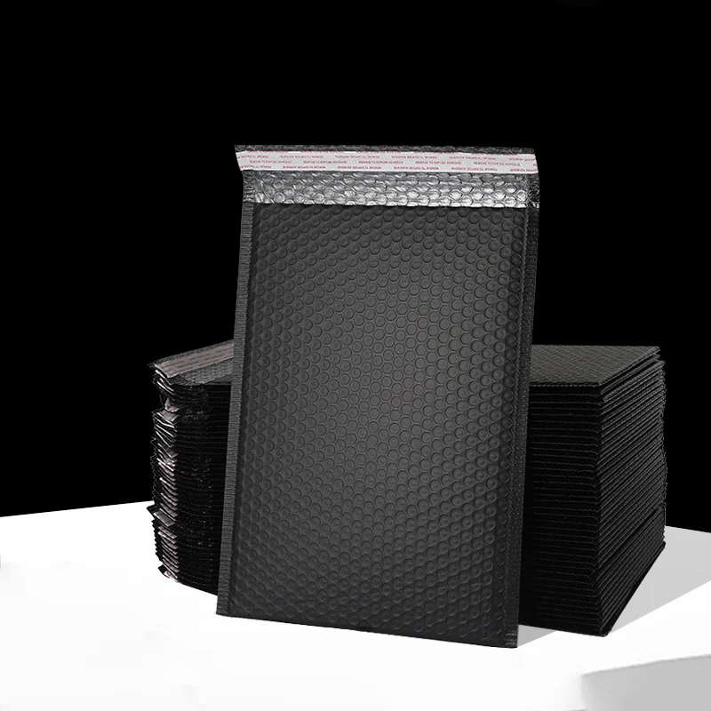 50 Black Bubble Envelope Bags, Express Bubble Bags, Shockproof and Waterproof Packing Bags with Printed Logo