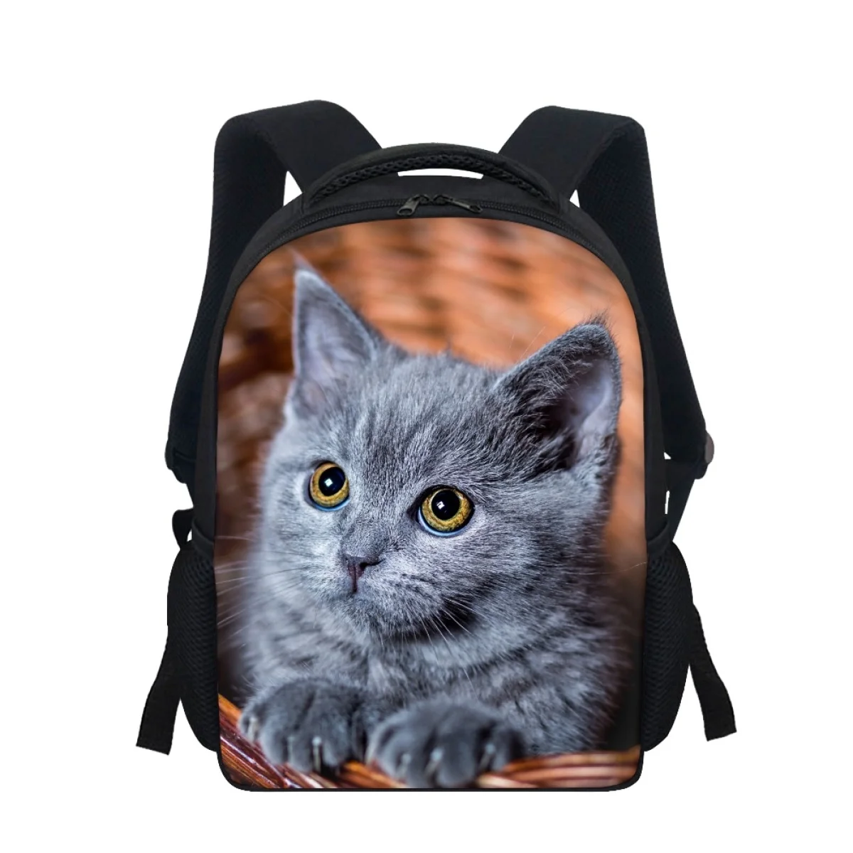 Mochilas escolares con estampado de gato Kawaii para niños y niñas, Mochila de guardería para niños, bolsa de libros con patrón de animales bonitos, Mochila preescolar