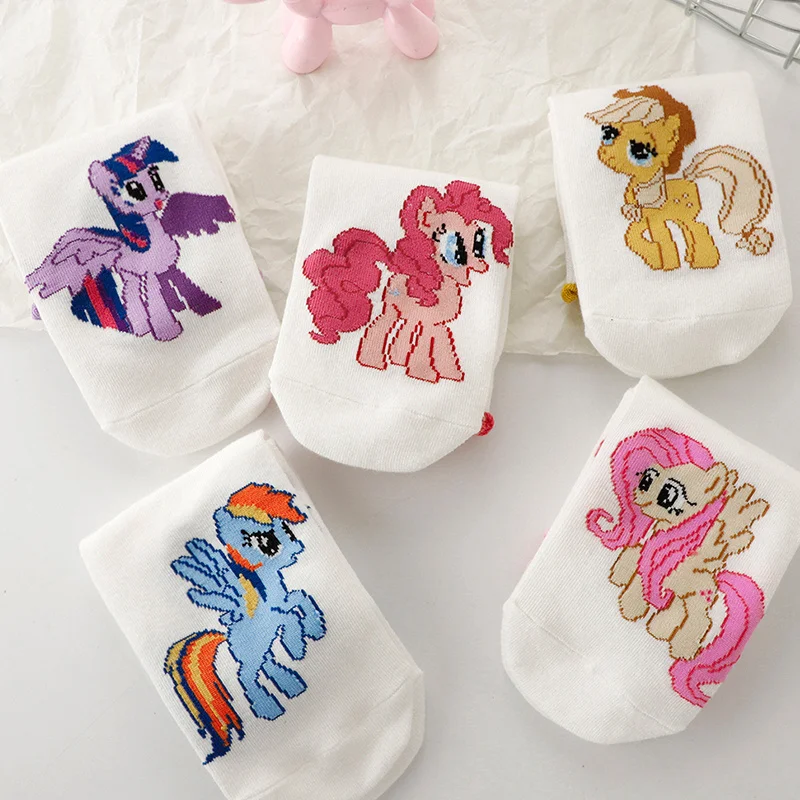 

My Little Pony Girls' Socks Spring and Autumn Breathable Cotton Children's Princess Lace Middle Tube Socks Autumn Girls' Socks