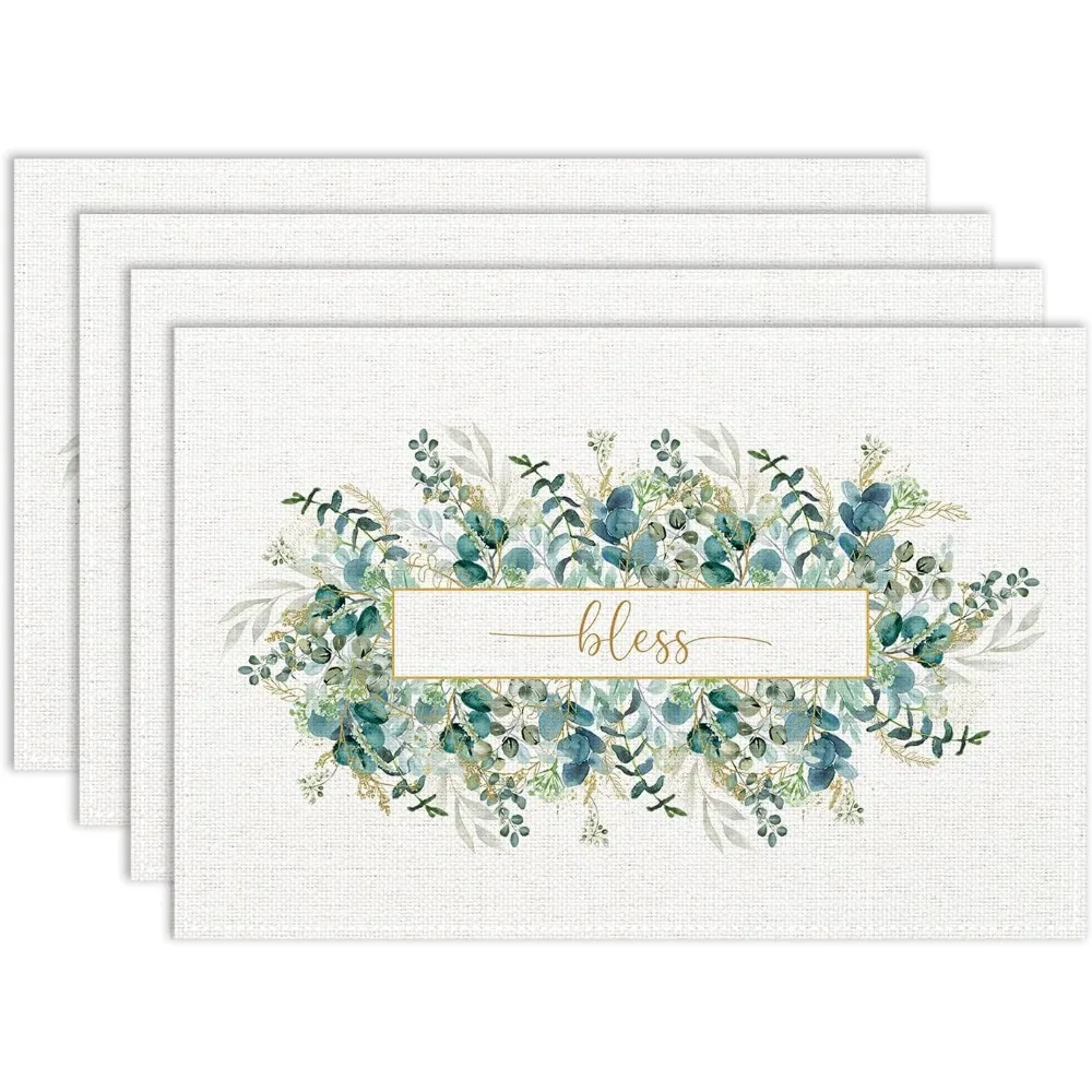 1-Piece [Summer Eucalyptus] Placemat, Heat-Resistant & Non-Slip, Home Dinner Placemat