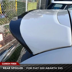 Car Rear Trunk Racing Spoiler Fits for FIAT 500 Abarth 595 2010-2020 Real Carbon Fiber Rear Boot Lid Highkick Spoiler Wing Lip