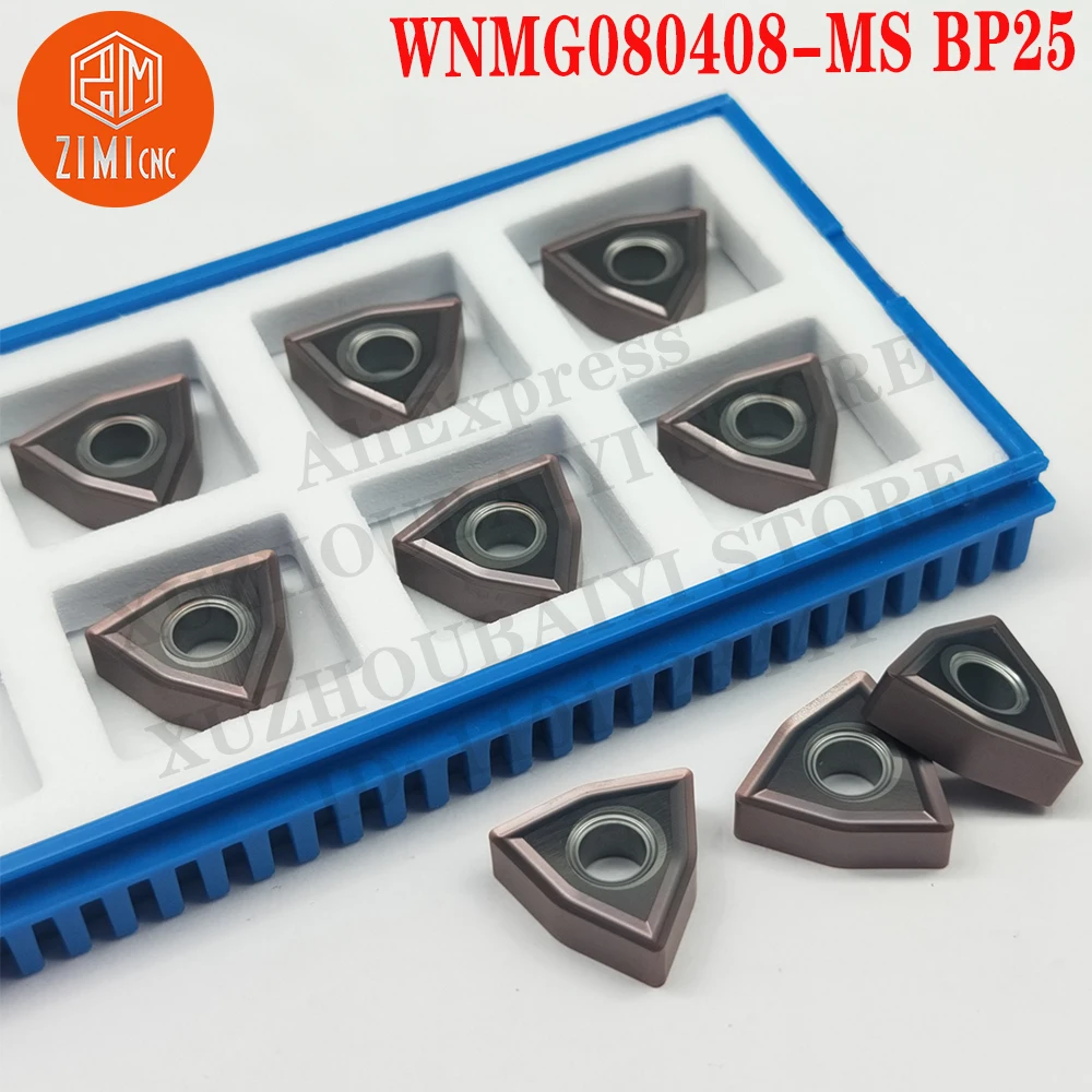 WNMG080408-MS BP25 WNMG 080408-MS Carbide Inserts Turning Lathe Cutter Cutting Tools Blade mechanical metal lathe CNC tools WNMG
