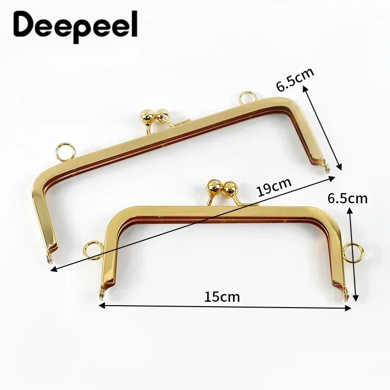 1/2/3/5Pcs 10/15/19cm Square Metal Purse Handbag Handles Bag Kiss Clasp Lock Frame Handle DIY Wallet Sewing Hardware Accessories