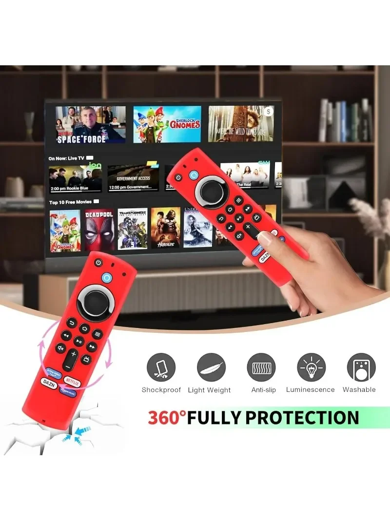 Silikon-Schutzhülle für Amazon L5B83G Fire TV Stick 4K MAX/4K Fernbedienung, sturzsicher, staubdicht, leuchtende Hülle – Detail 6