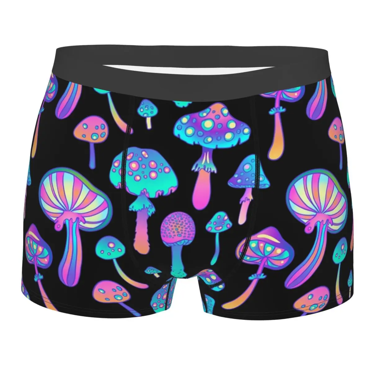 Psychedelic Magic Mushroom Trippy Hippie Underwear Men Sexy Printed Custom Boxer Shorts Panties
